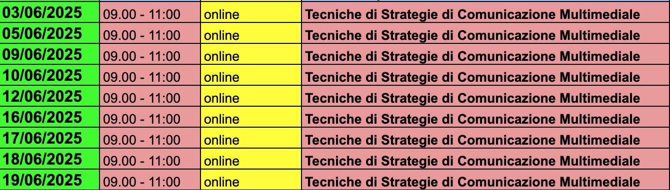 COCM/02 - Tecniche di Strategie di Comunicazione Multimediale - Cittadini - 2024/2025